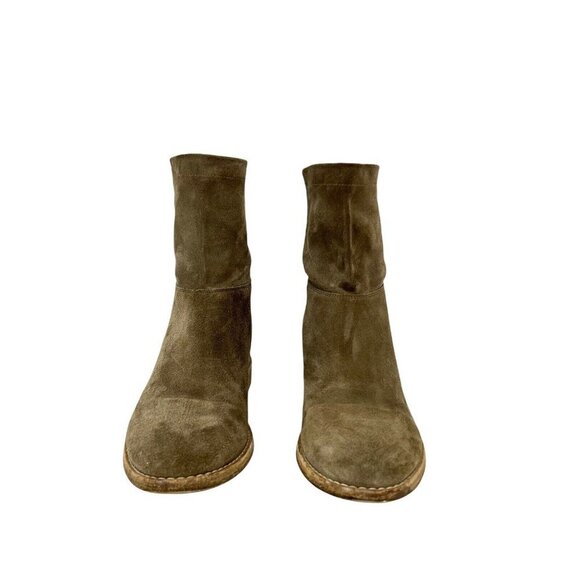 Vince Size 6.5 Grayson Suede Leather Hidden Wedge Ankle Boots In Flint - Picture 2 of 7